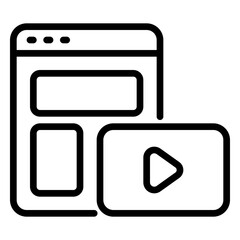Video icon, line icon style
