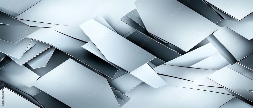 Aufkleber abstract geometric background with overlapping white and gray shapes.