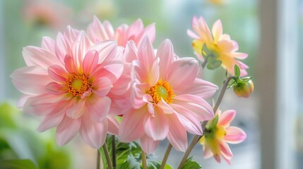 Fototapeta premium Pink Dahlia Flowers.