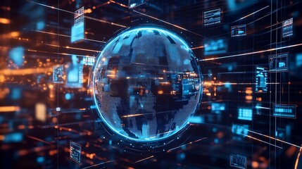 Exploring the Digital Universe with Global Connections and Futuristic Technology