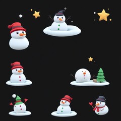 merry christmas icon set new design
