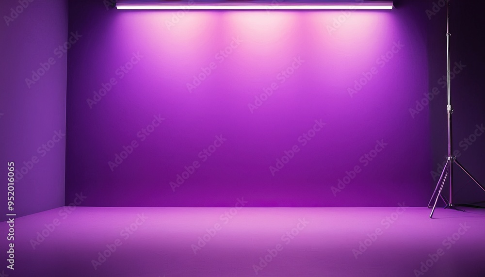 Poster abstract empty light gradient purple studio room empty room with shadows of window. display product 