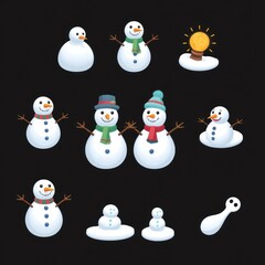 merry christmas icon set new design