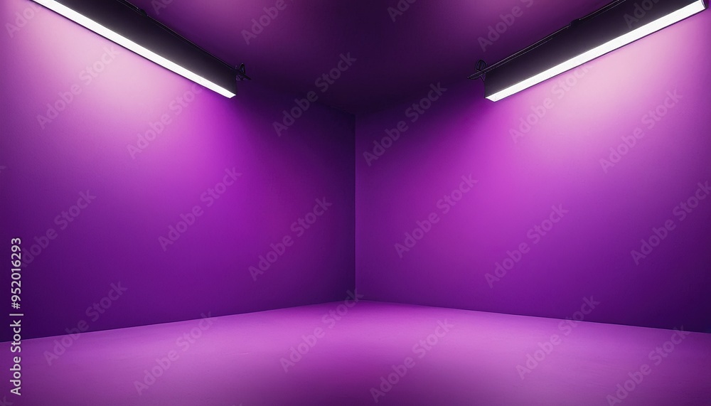 Poster abstract empty light gradient purple studio room empty room with shadows of window. display product 