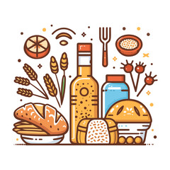Gluten allergy vector icon