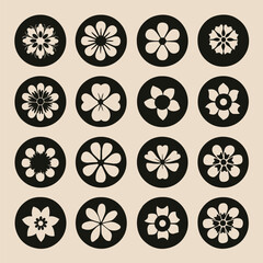 Adobe Seamless pattern of flower set vector illustration