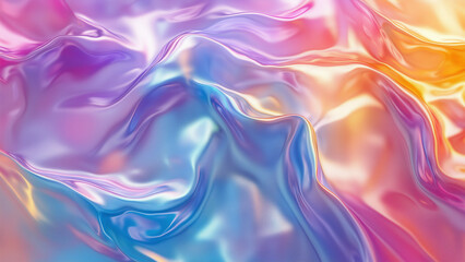 Obraz premium Trendy Iridescent Rainbow Foil with Holographic Pastel Colors