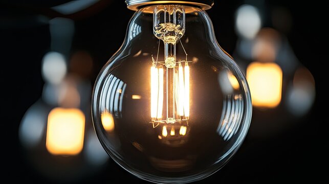 A close-up of a halogen light bulb with a clear glass casing, showing the intense brightness and the compact design of the bulb in a professional setting.