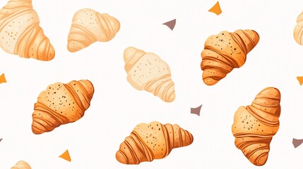 Croissant Delight: A Seamless Pattern of Delectable Croissants 