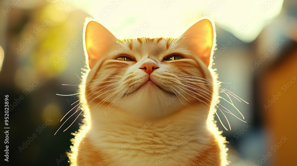 Poster a close-up of an adorably fat cat with a mischievous expression, its round cheeks and small nose add