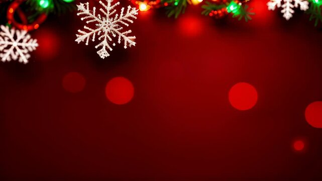 Christmas Background with Snowflakes and Lights