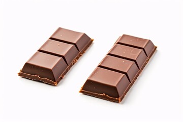 Two chocolate bars isolated on white background.