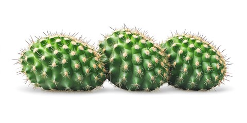 Fototapeta premium Green cactus isolated on white background. 