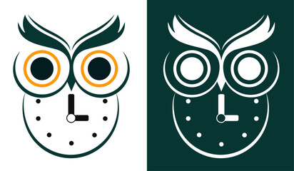 Owl Time logo vector in modern colorful logo design. Owl Time creative icon logo design.