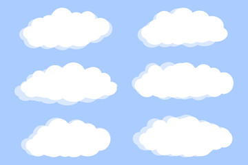 Fototapeta premium set of vector clouds on blue background