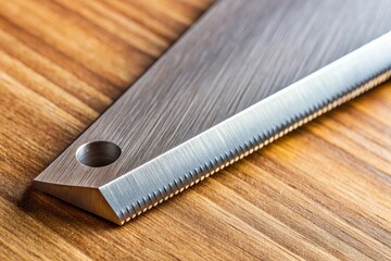 A close-up shot of a marking knife's blade, highlighting its razor-sharp edge and precise angles, perfect for showcasing its functionality.