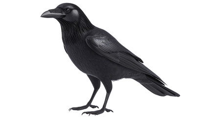 Obraz premium Realistic crow with open wings attacking in front view. This PNG image on a transparent background highlights the bird's fierce nature and sharp details, ideal for dark and dramatic design projects.