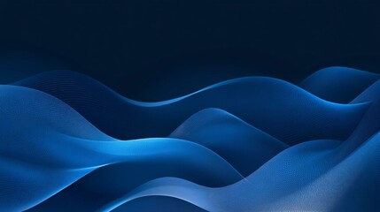 Obraz premium Fluid abstract waves in deep blue tones create a serene and tranquil atmosphere.