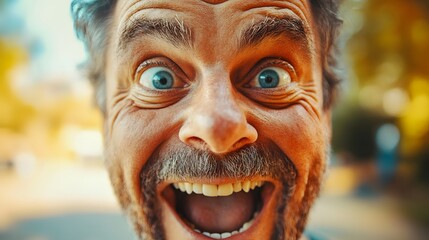 24. A middle-aged person demonstrating eagerness with bright eyes and a wide grin