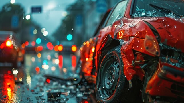 High-Speed Police Chase Crash: Stolen car fleeing from police lost control and smashed into parked cars at high speed, resulting in major damage and chaos.
