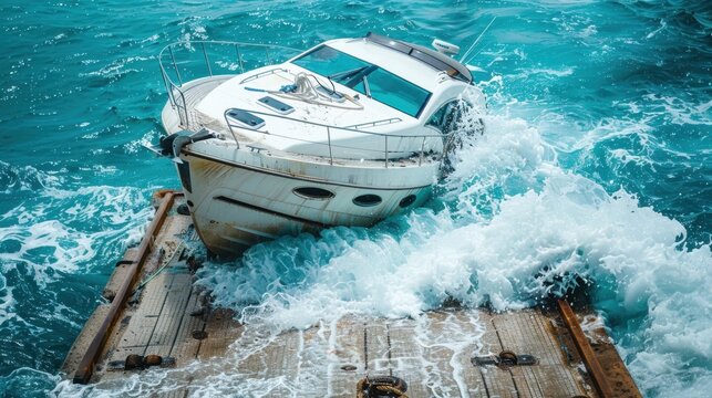 Boating Accident: While attempting to moor, a speedboat collided with a dock, damaging both the boat's hull and the dock itself, requiring extensive repairs for both.
