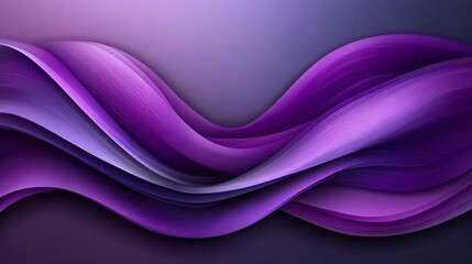 Elegant abstract waves in shades of purple create a smooth, flowing composition.