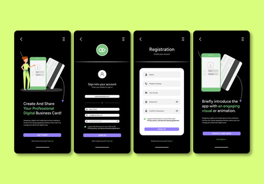 Mobile App UI Layout Template
