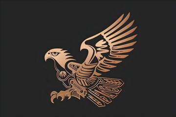 Obraz premium Sleek Mechanical Eagle Logo Icon for Corporate Brand Identity