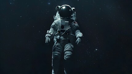 Fototapeta premium Ethereal Astronaut Adrift in Cosmic Expanse An Introspective of the Unknown