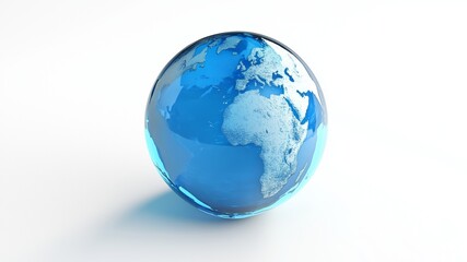 Fototapeta premium A 3D globe with a protective ozone layer symbolized by a transparent blue shield surrounding the Earth, 3D rendering, World Ozone Day