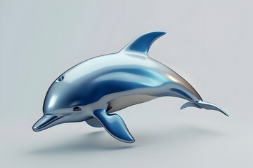 Obraz premium Sleek Robotic Dolphin Logo Symbol for Digital Brand Identity and Aquatic Business