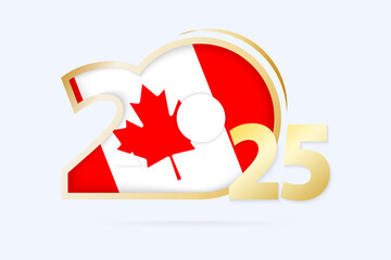 Year 2025 with Canada Flag pattern.