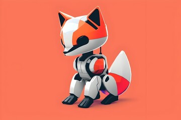 Sleek Robotic Fox Logo for Modern Digital and Tech Businesses
