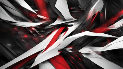 Abstract futuristic background with black, red and white colors