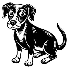 Anxious dog silhouette