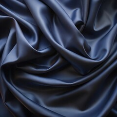 Obraz premium Dark, smooth fabric with a silky texture drapes and folds gracefully, creating soft waves.