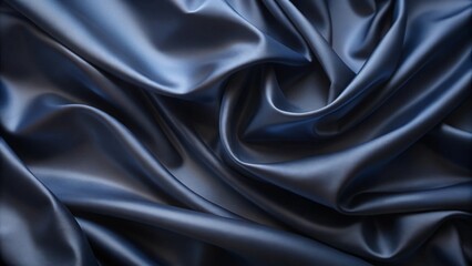 Fototapeta premium Dark, smooth fabric with a silky texture drapes and folds gracefully, creating soft waves.