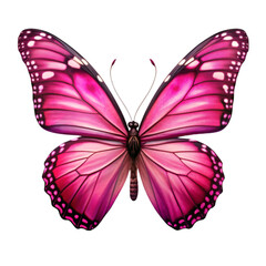 Fototapeta premium Beautiful pink butterfly isolated on transparent background
