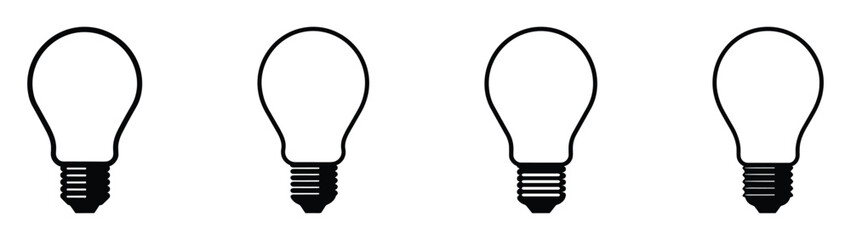 Light bulb icon. Light bulb vector icon. Idea icon. Lamp concept. Light bulb, isolated in modern simple flat design. Vector EPS 10