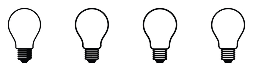 Light bulb icon. Light bulb vector icon. Idea icon. Lamp concept. Light bulb, isolated in modern simple flat design. Vector EPS 10