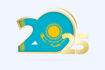 Year 2025 with Kazakhstan Flag pattern.