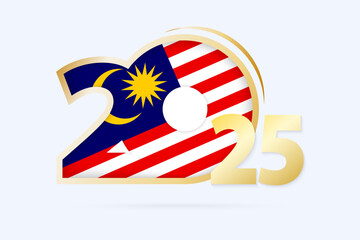Year 2025 with Malaysia Flag pattern.