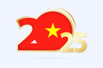 Year 2025 with Vietnam Flag pattern.