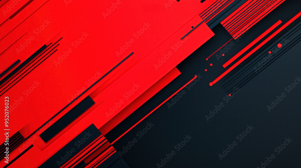 Poster abstract red and black background with dynamic lines conveying energy and modernity, perfect for des