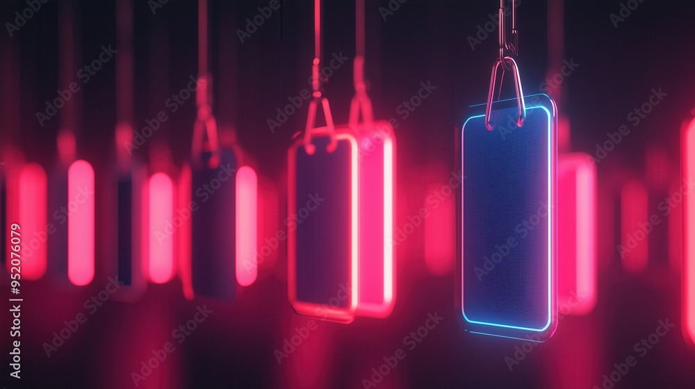 Poster abstract smartphone design with vibrant neon colors creating a modern and futuristic atmosphere for 