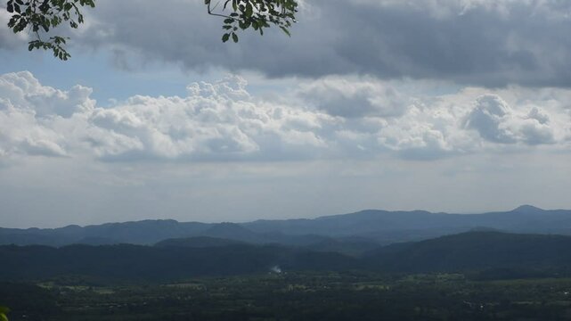 landscape of tree on mountain at Chet kod in Thailand in sunny day