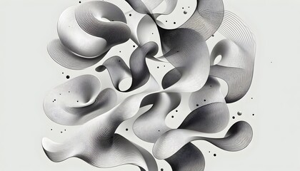 Fluid, Artistic Shapes: Alongside the network patterns, incorporate abstract, fluid shapes that curve and twist around the design. These shapes could resemble waves, ribbons.