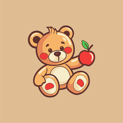 Teddy Bear Vector Logo Design  Simple and Cute Icon