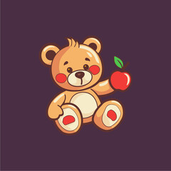 Teddy Bear Vector Logo Design  Simple and Cute Icon