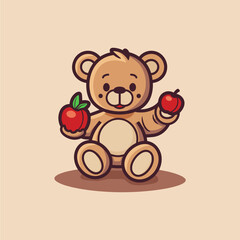 Teddy Bear Vector Logo Design  Simple and Cute Icon